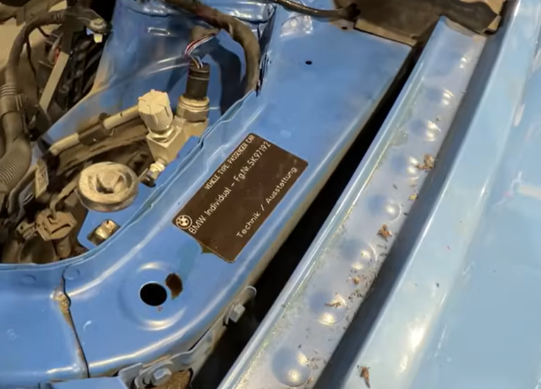 Individual VIN label in engine bay matching LD18HBH